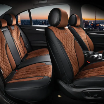 Комплект накидок на сидіння 3D Torino,коричневі-3