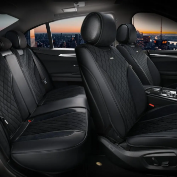 Комплект накидок на сидіння 3D Torino,чорні-4