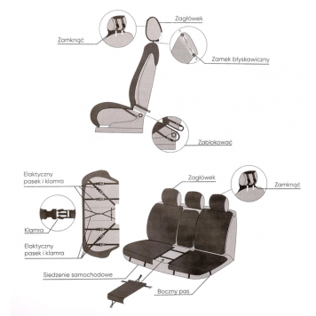 Комплект накидок на сидіння 3D Torino,коричневі-5