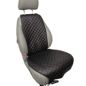 Універсальні накидки на сидіння з екошкіри (червона нитка) PolyTep