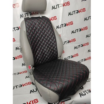 Універсальні накидки на сидіння з екошкіри (червона нитка) PolyTep-1