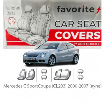 Чохли модельні Mercedes C SportCoupe (CL203) 2000-2007 (купе)