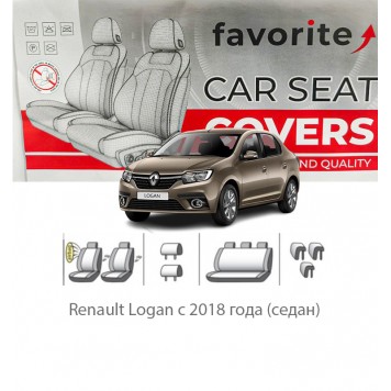 Чохли модельні Renault Logan з 2018 року (седан)