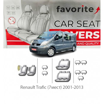 Чехлы модельные Renault Trafic (7 мест) 2001-2013