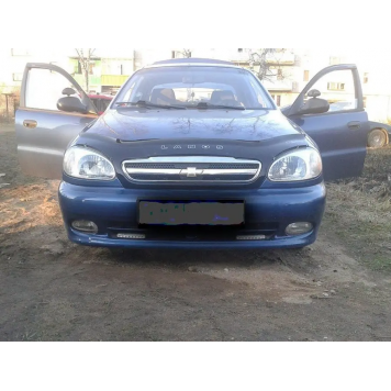 Дефлектор капота Daewoo Lanos 2005- / Chevrolet Lanos 2005- с решеткой радиатора