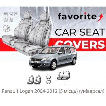 Чохли модельні Renault Logan 2004-2012 (5 місць) (універсал)