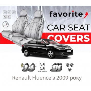 Чохли модельні Renault Fluence з 2009 року