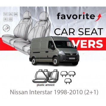 Чехлы модельные Nissan Interstar 1998-2010 (2+1)