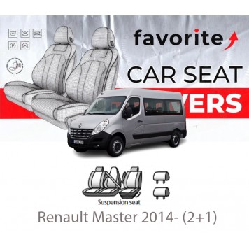 Чохли модельні Renault Master 2014- (2+1)
