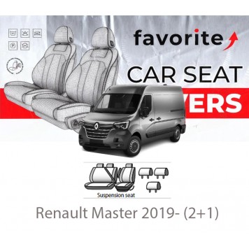 Чохли модельні Renault Master 2019- (2+1)