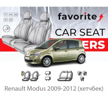 Чохли модельні Renault Modus 2009-2012 (хетчбек)