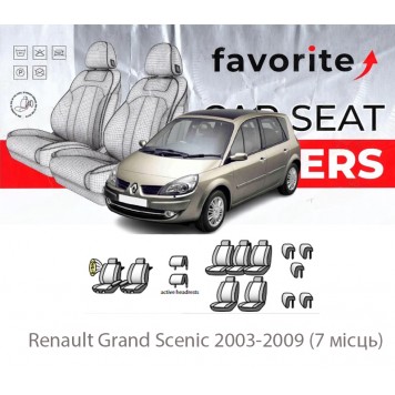 Чохли модельні Renault Grand Scenic 2003-2009 (7 місць)