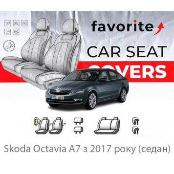 Чехлы модельные Skoda Octavia A7 с 2017 года (седан)