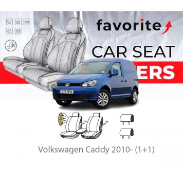 Чохли модельні Volkswagen Caddy 2010- (1+1)