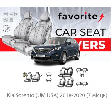 Чехлы модельные Kia Sorento (UM USA) 2018-2020 (7 мест)