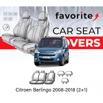 Чохли модельні Citroen Berlingo 2008-2018 (2+1) 