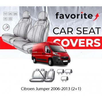 Чехлы модельные Citroen Jumper 2006-2013 (2+1)