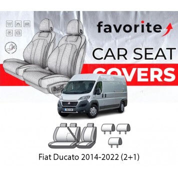 Чохли модельні Fiat Ducato 2014-2022 (2+1)