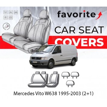 Чехлы модельные Mercedes Vito W638 1995-2003 (2+1)