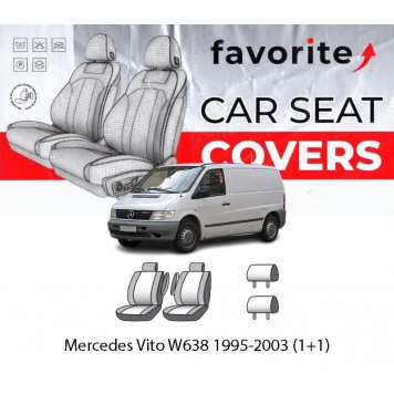 Чехлы модельные Mercedes Vito W638 1995-2003 (1+1)