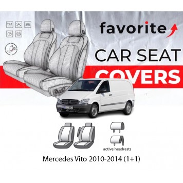 Чехлы модельные Mercedes Vito 2010-2014 (1+1)