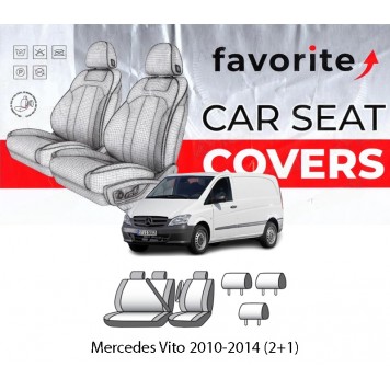 Чехлы модельные Mercedes Vito 2010-2014 (2+1)