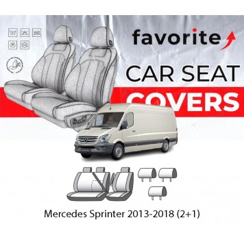 Чехлы модельные Mercedes Sprinter 2013-2018 (2+1)