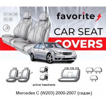 Чохли модельні Mercedes C (W203) 2000-2007 (седан)