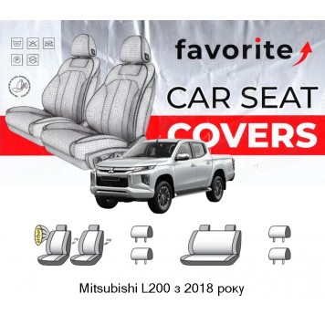Чохли модельні Mitsubishi L200 з 2018 року