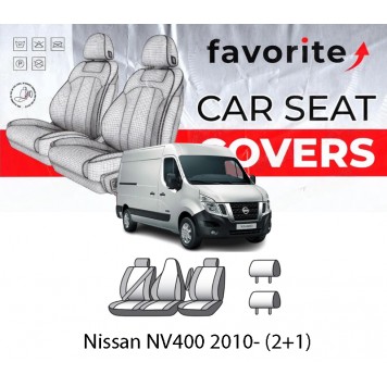 Чехлы модельные Nissan NV400 2010- (2+1)
