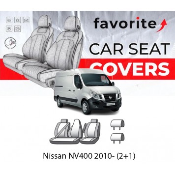 Чехлы модельные Nissan NV400 2010- (2+1)