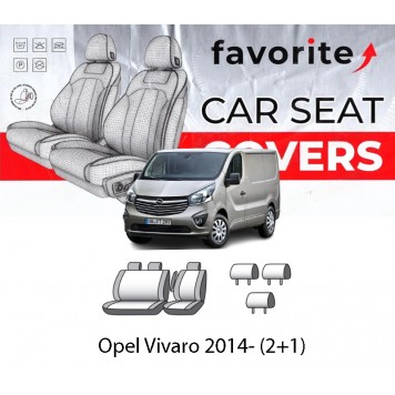 Чехлы модельные Opel Vivaro 2014- (2+1)