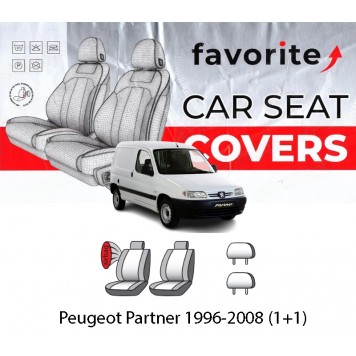 Чехлы модельные Peugeot Partner 1996-2008 (1+1)
