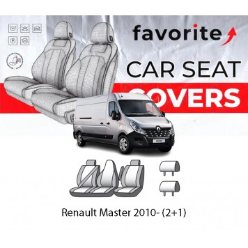 Чохли модельні Renault Master 2010- (2+1)