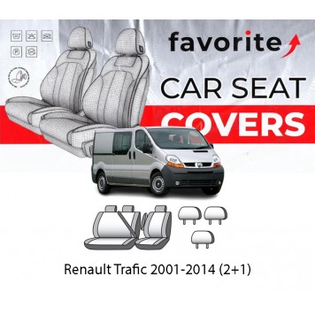 Чохли модельні Renault Trafic 2001-2014 (2+1)