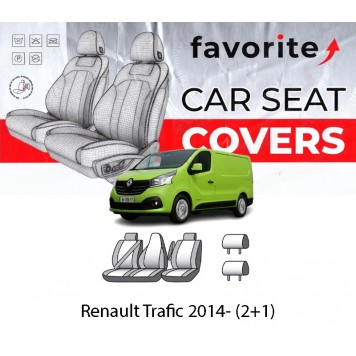 Чохли модельні Renault Trafic 2014- (2+1)