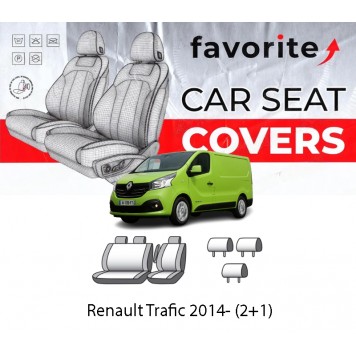 Чохли модельні Renault Trafic 2014- (2+1)