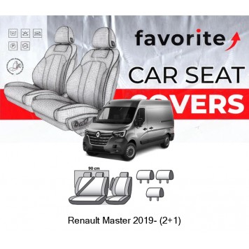Чохли модельні Renault Master 2019- (2+1)