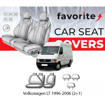 Чехлы модельные Volkswagen LT 1996-2006 (2+1)
