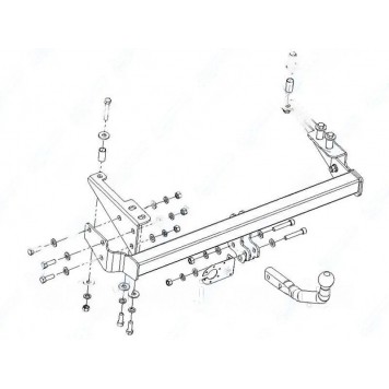 Фаркоп зйомний на Chevrolet Aveo 3, T250/T255 2008-2011 