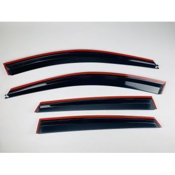 Дефлектори вікон Honda CR-V 2007-2012 з нерж. хром полоскою-5