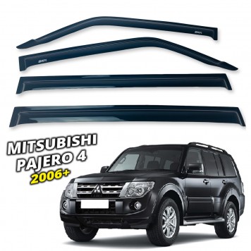 Дефлектори вікон Mitsubishi Pajero III 2000-2006 , 2006+ накладні (DEFL) Q2-1